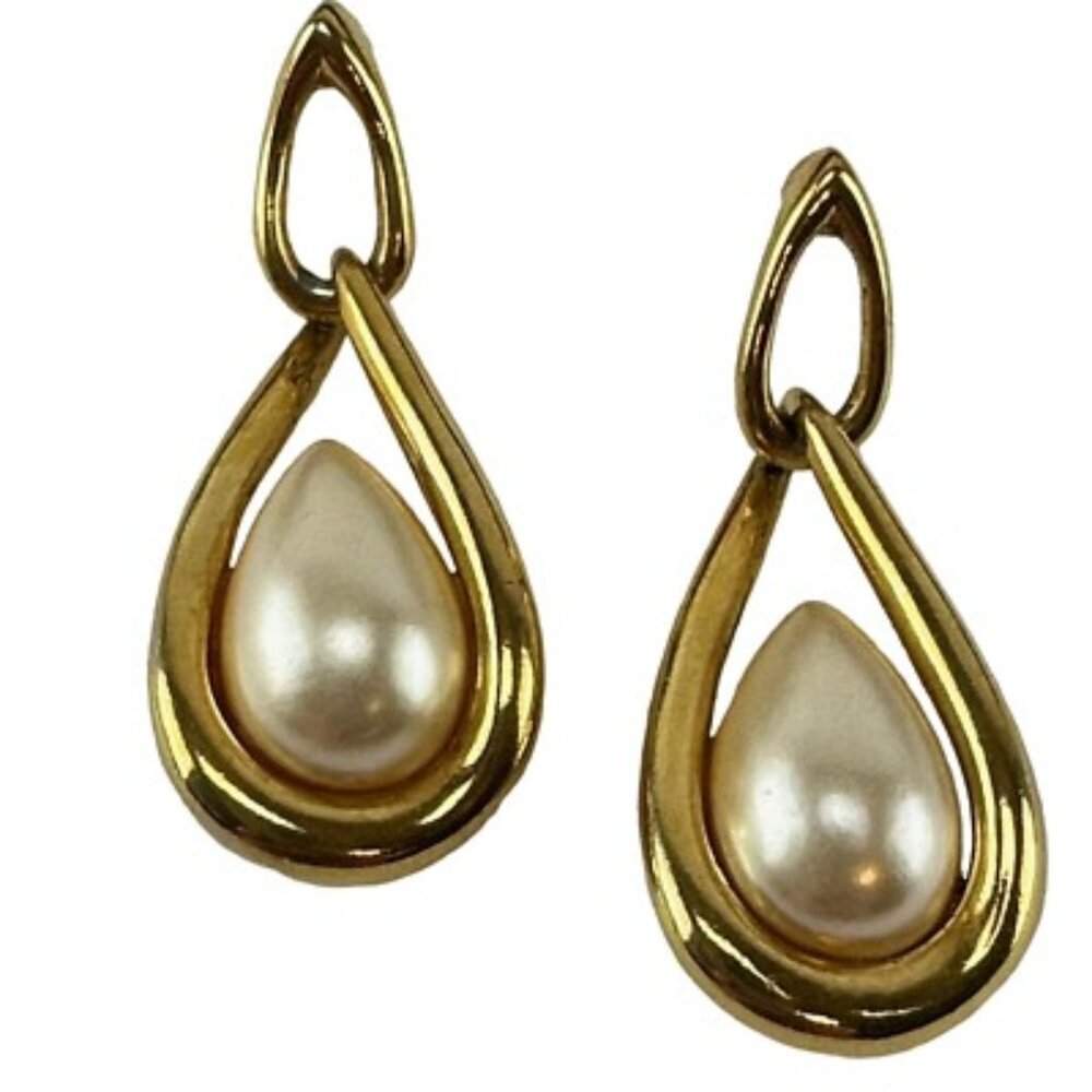 Vintage Napier faux pearl earrings